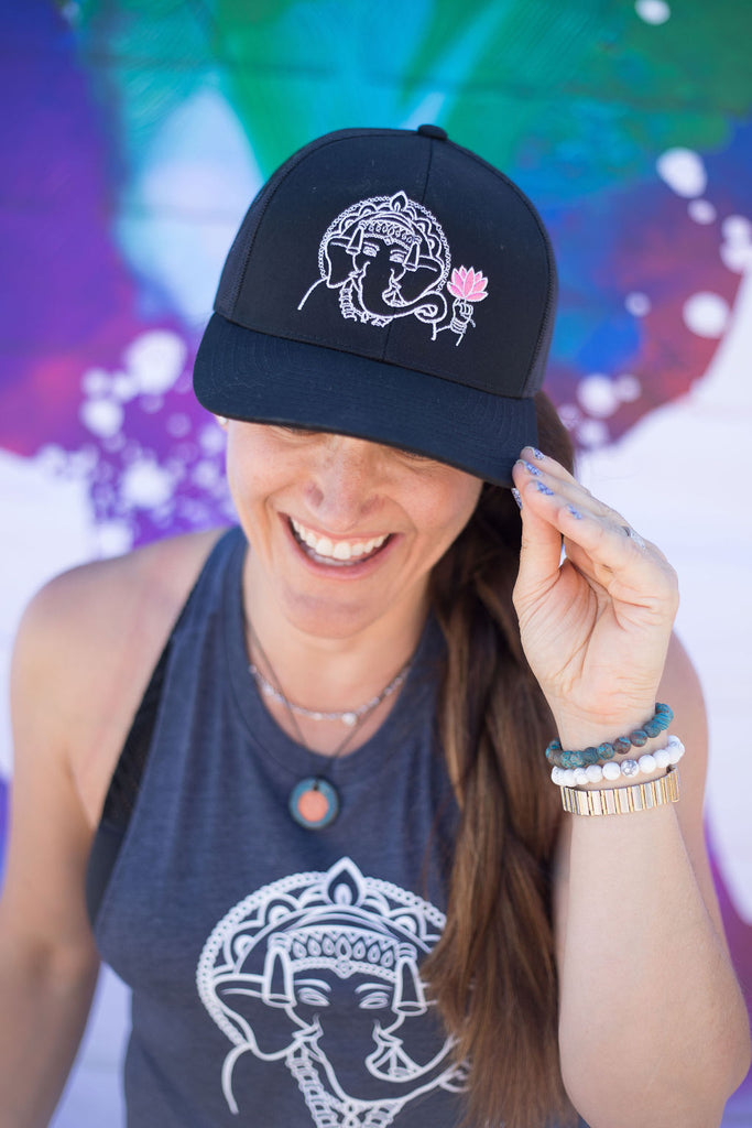 Black Ganesha Snapback Trucker Hat - Inspired by Stephanie Rose