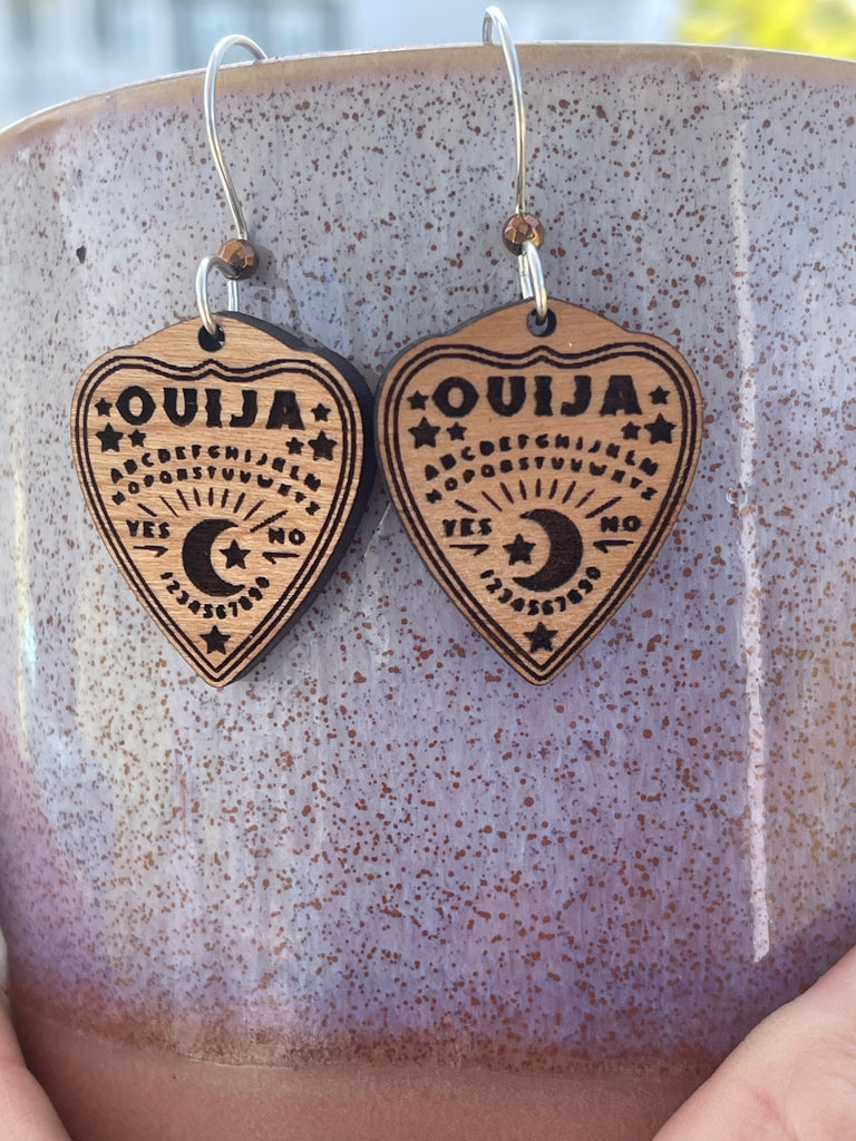 Ouija Planchette Earrings | Planchette Earrings | Planchette Ouija | Witchy Earrings Dangle | Witchy Earrings Hypoallergenic