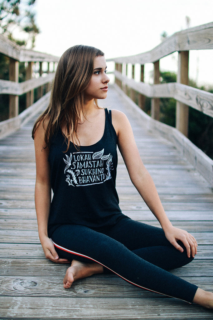 Mantra Tank Top - May All Beings Be Happy & Free, Stephanie Rose