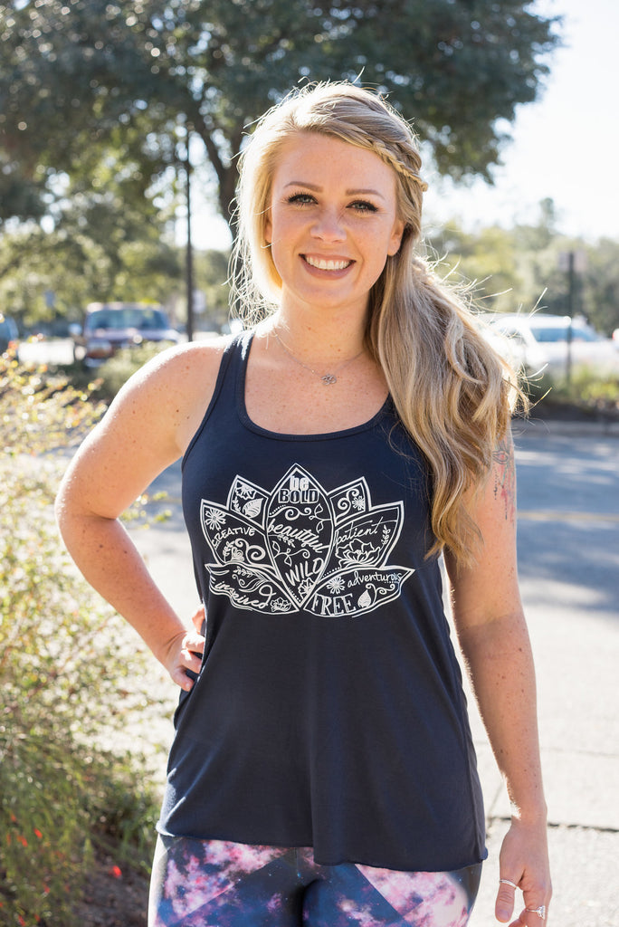 Lotus Flower Women's Workout Tank | Inspirational Tank - Inspired by Stephanie Rose