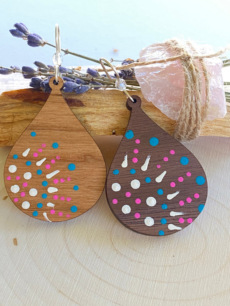 Hand Painted Mandala Earrings - Main Image