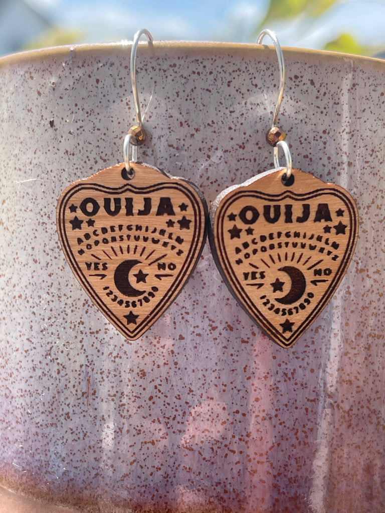Ouija Planchette Earrings | Planchette Earrings | Planchette Ouija | Witchy Earrings Dangle | Witchy Earrings Hypoallergenic