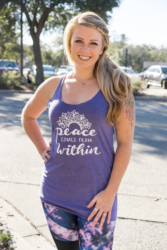 Spiritual Mantra Women's Tank | Peace Comes From Within - Inspired by Stephanie Rose
