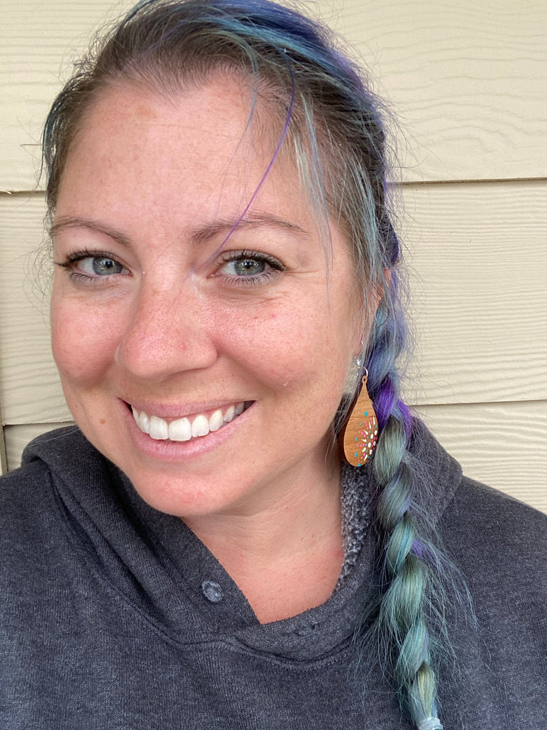 Hand Painted Mandala Earrings - Inspired by Stephanie Rose