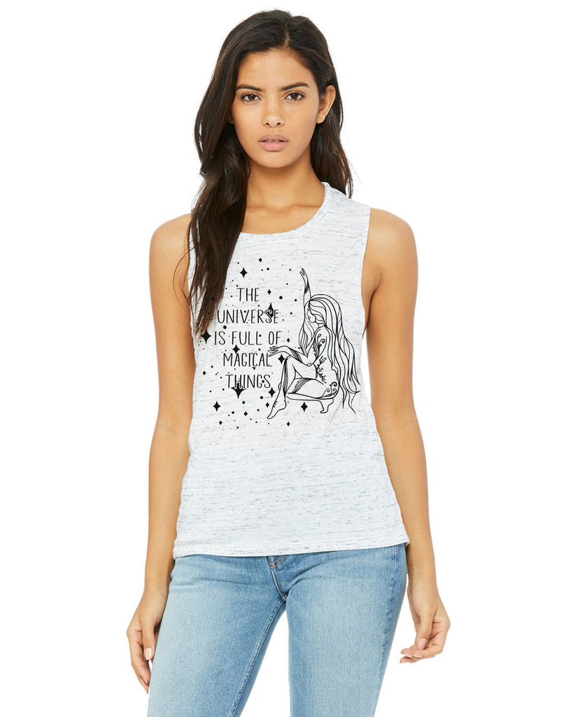 The Universe is Full of Magical Things Womens Muscle Tank